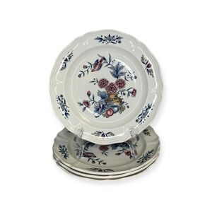 4 Wedgwood Williamsburg POTPOURRI Pattern 8" Salad Plates VTG Set of 4 Floral